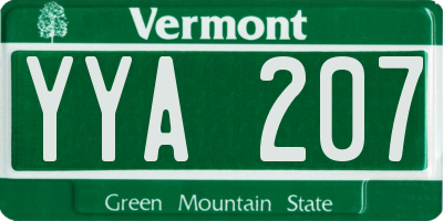 VT license plate YYA207