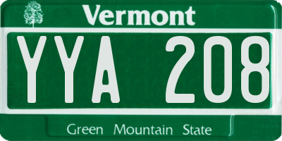 VT license plate YYA208