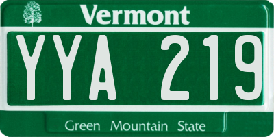 VT license plate YYA219