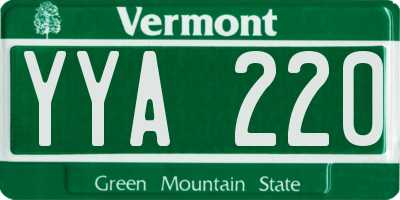 VT license plate YYA220