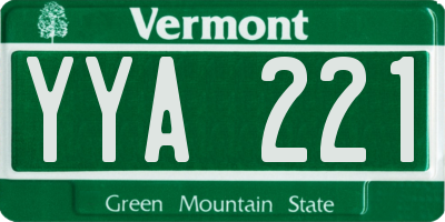 VT license plate YYA221