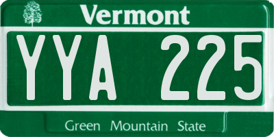 VT license plate YYA225