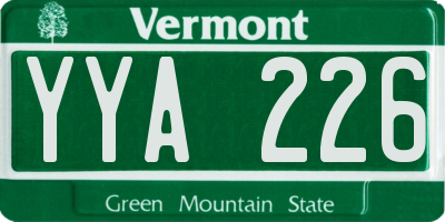 VT license plate YYA226