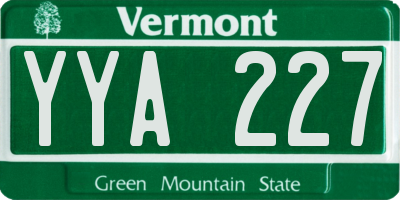 VT license plate YYA227