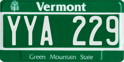 VT license plate YYA229