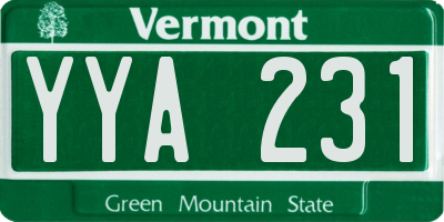 VT license plate YYA231