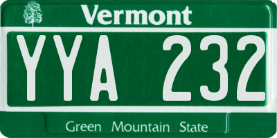 VT license plate YYA232