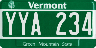 VT license plate YYA234