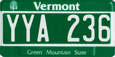 VT license plate YYA236