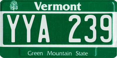 VT license plate YYA239