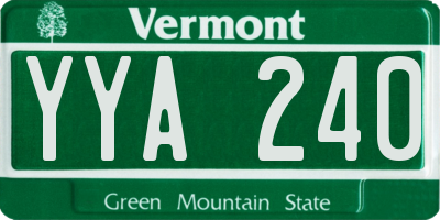 VT license plate YYA240