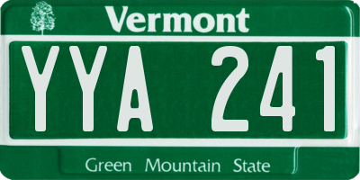 VT license plate YYA241