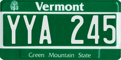 VT license plate YYA245