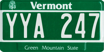VT license plate YYA247