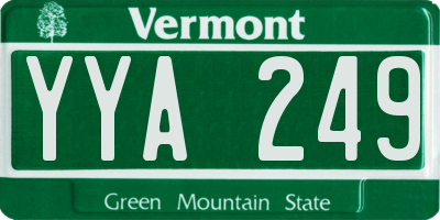 VT license plate YYA249