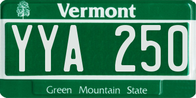 VT license plate YYA250