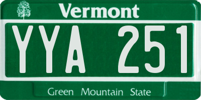VT license plate YYA251