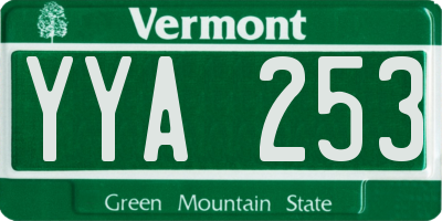 VT license plate YYA253
