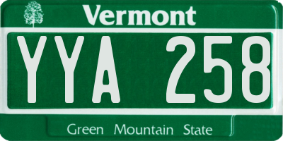 VT license plate YYA258