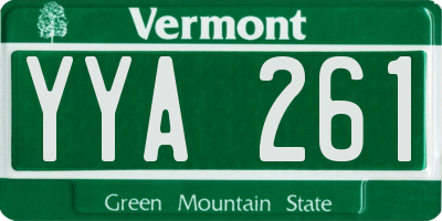 VT license plate YYA261