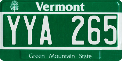 VT license plate YYA265