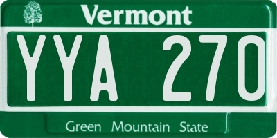 VT license plate YYA270