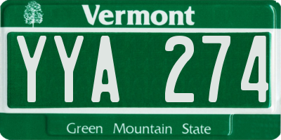 VT license plate YYA274