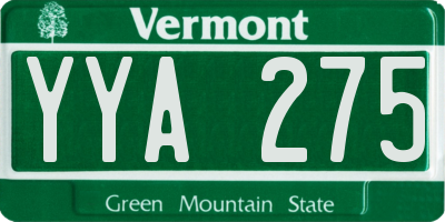 VT license plate YYA275