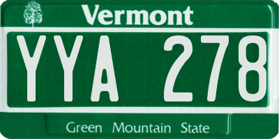 VT license plate YYA278