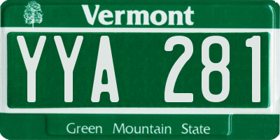 VT license plate YYA281