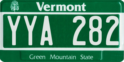 VT license plate YYA282