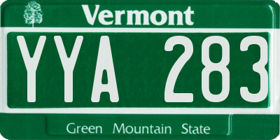 VT license plate YYA283