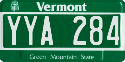 VT license plate YYA284
