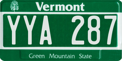 VT license plate YYA287