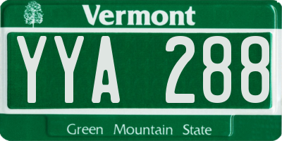 VT license plate YYA288