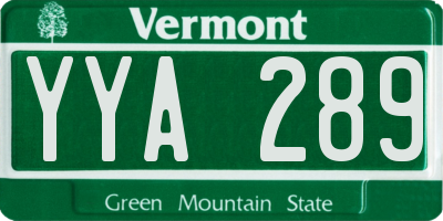 VT license plate YYA289