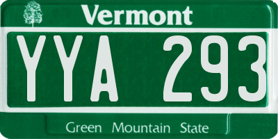 VT license plate YYA293