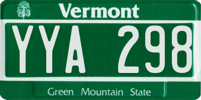 VT license plate YYA298