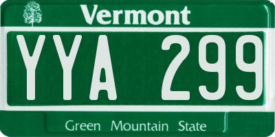 VT license plate YYA299