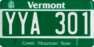 VT license plate YYA301