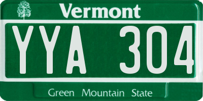 VT license plate YYA304