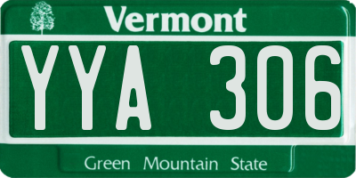 VT license plate YYA306