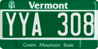 VT license plate YYA308