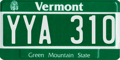 VT license plate YYA310