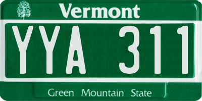 VT license plate YYA311