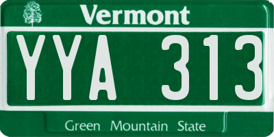 VT license plate YYA313