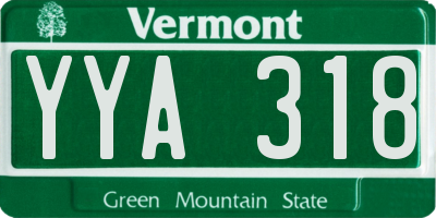 VT license plate YYA318