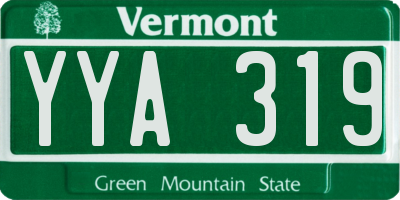 VT license plate YYA319