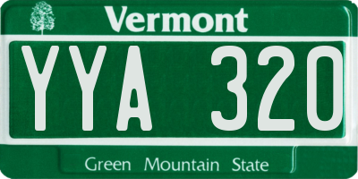 VT license plate YYA320