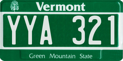 VT license plate YYA321